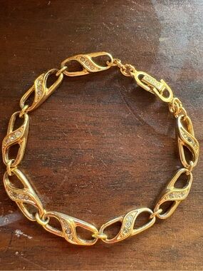 Dior Gold-Tone Crystal Link Bracelet